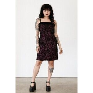 Vtg dress size 10 burnout velvet whimsigoth dark romantic vamp Red Black Hoco